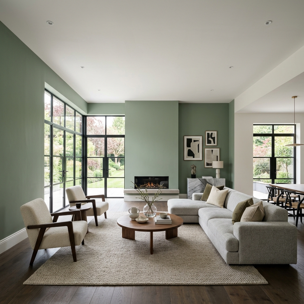 Premium residential living room interior painting UAE